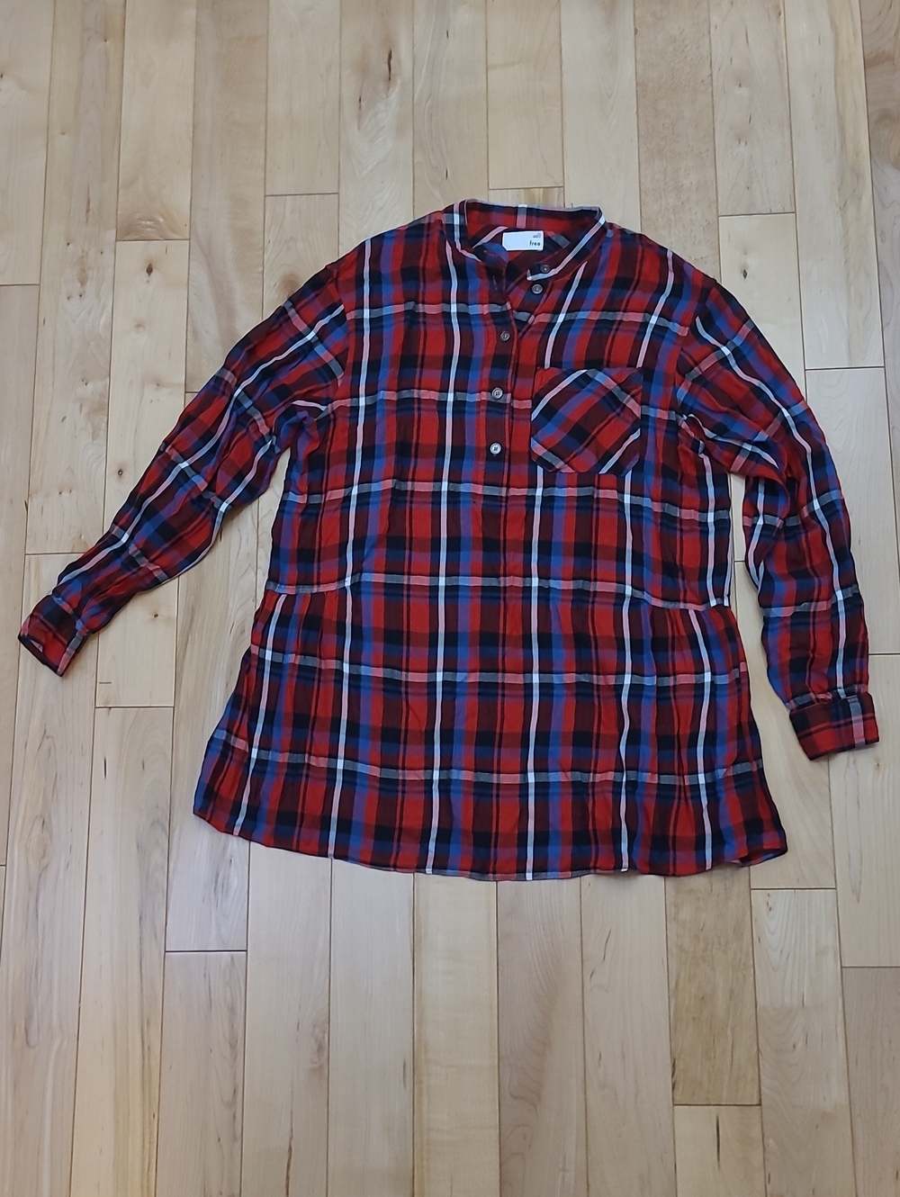 Wilfred Women's Size XS Red Plaid Button-Down Casual Shirt